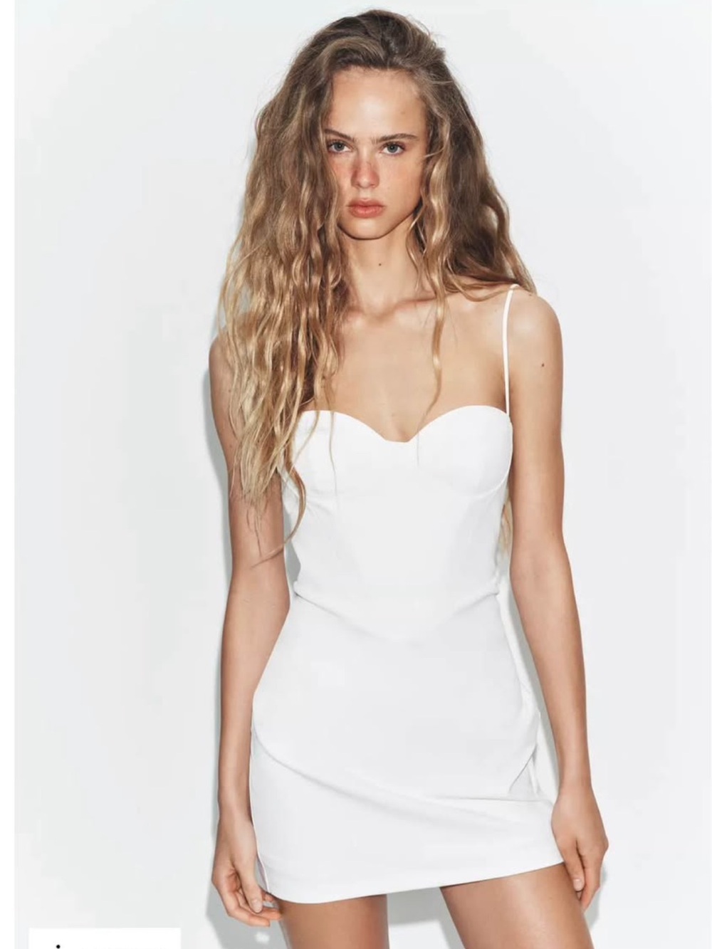 Zara White Sweetheart Mini Dress